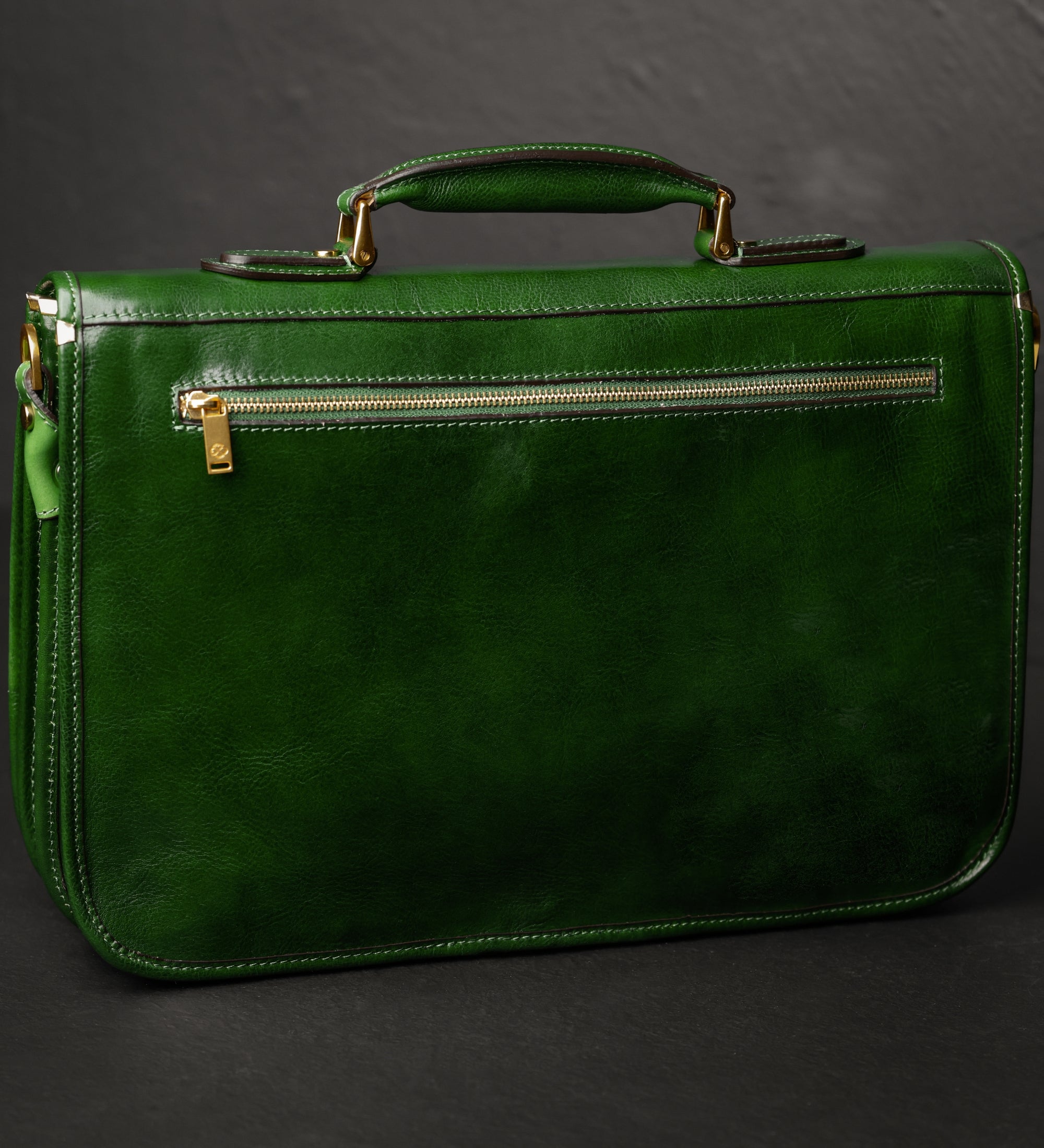 Leather Briefcase Laptop Bag - Illusions
