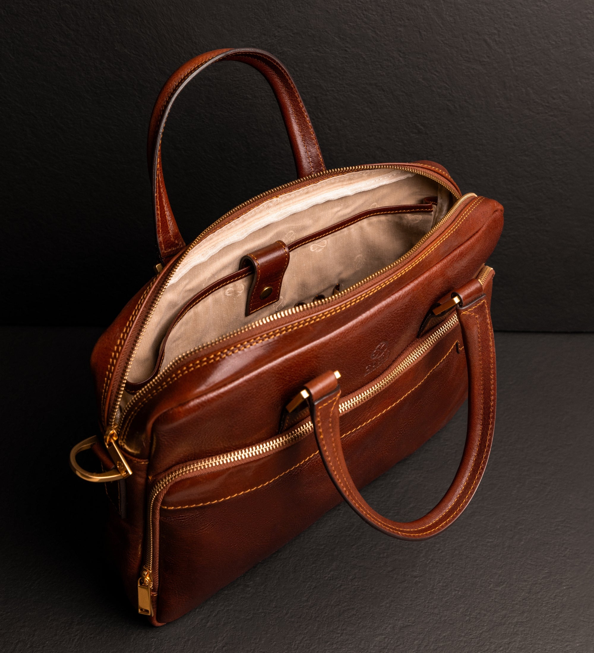 Leather Briefcase Laptop Bag - Orlando