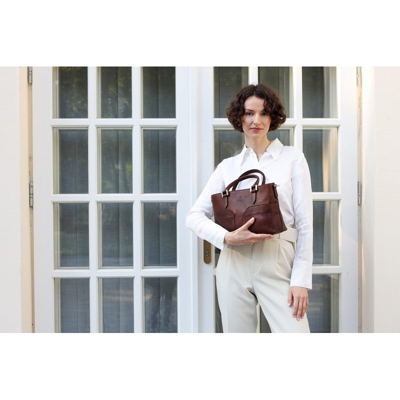 Leather Handbag Shoulder Bag - Camilla