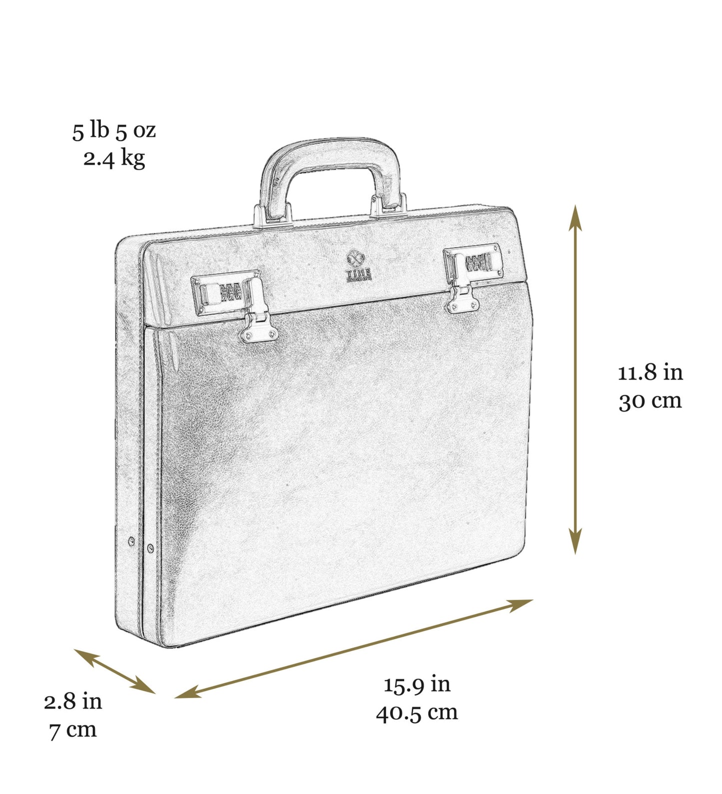 Leather Attaché Case Briefcase - Vendetta