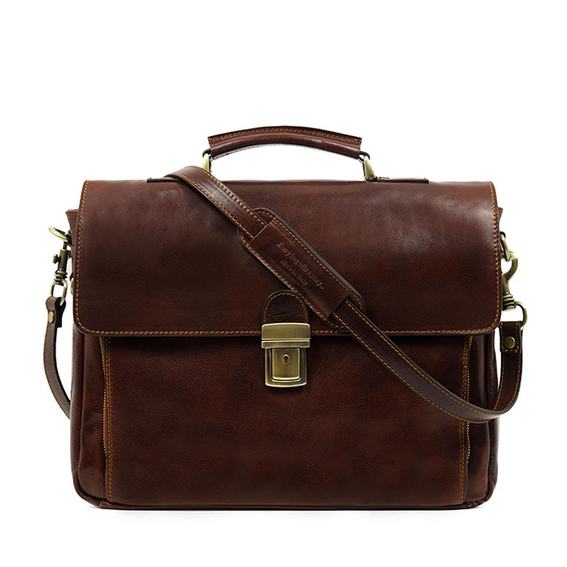 Leather Briefcase Laptop Bag - In Cold Blood – Time Resistance