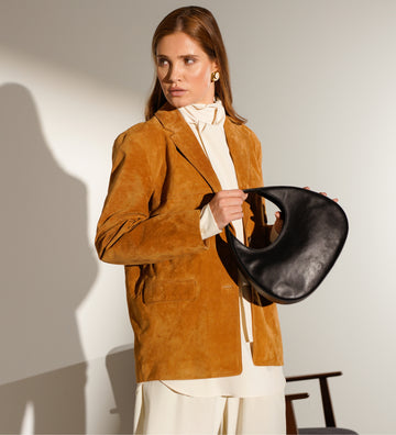 ★TOUT Y EST★ Small Half Moon Leather Bag ss4-025 Demi-lune bag - Spanish Leather - Half-moon iconic bag