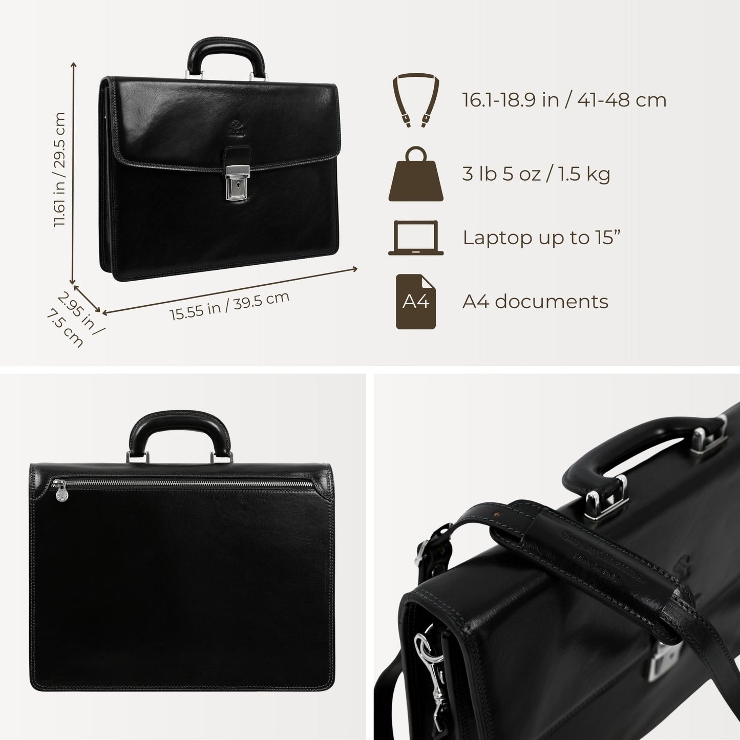 Leather Briefcase - The Sound of the Mountain Briefcase Time Resistance   