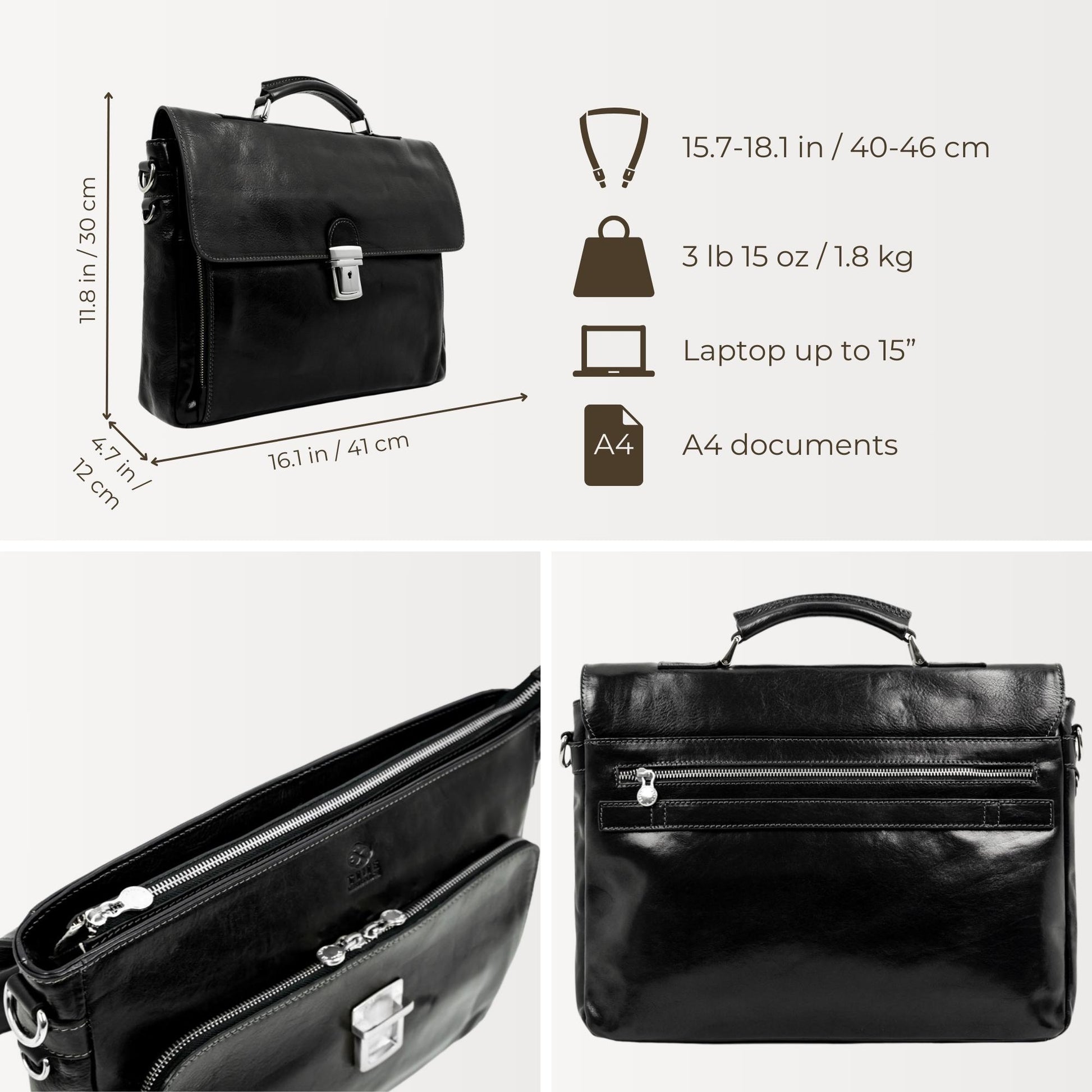 Leather Briefcase Laptop Bag  - In Cold Blood Briefcase Time Resistance   