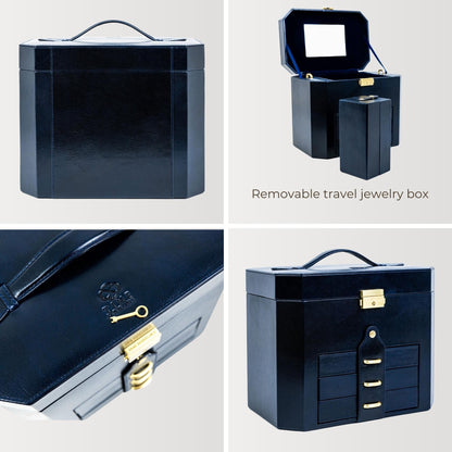 Large Leather Jewelry Box - A Handful of Dust Accessories Time Resistance   