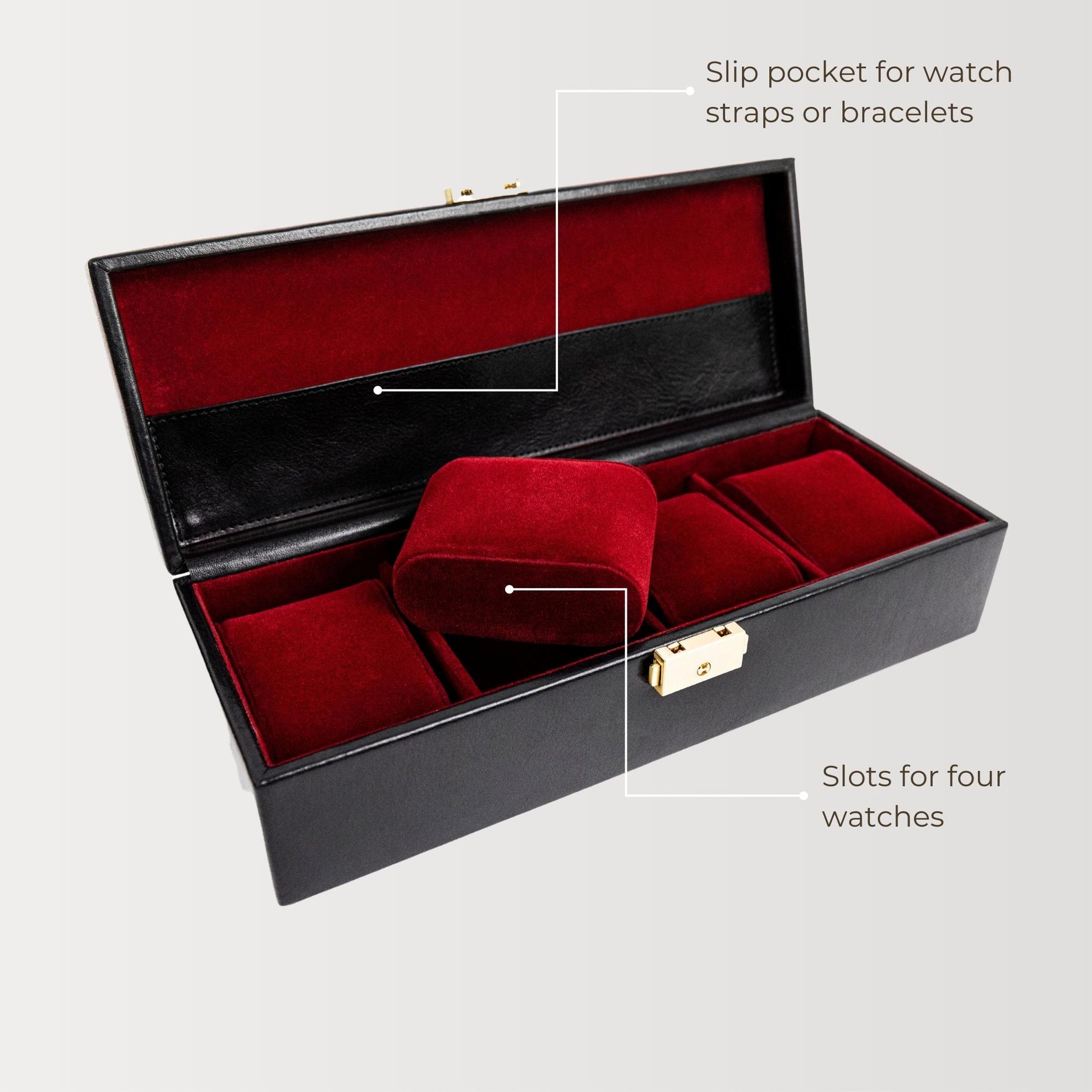 Leather Watch Box, Watch Organizer - Herzog Accessories Time Resistance   