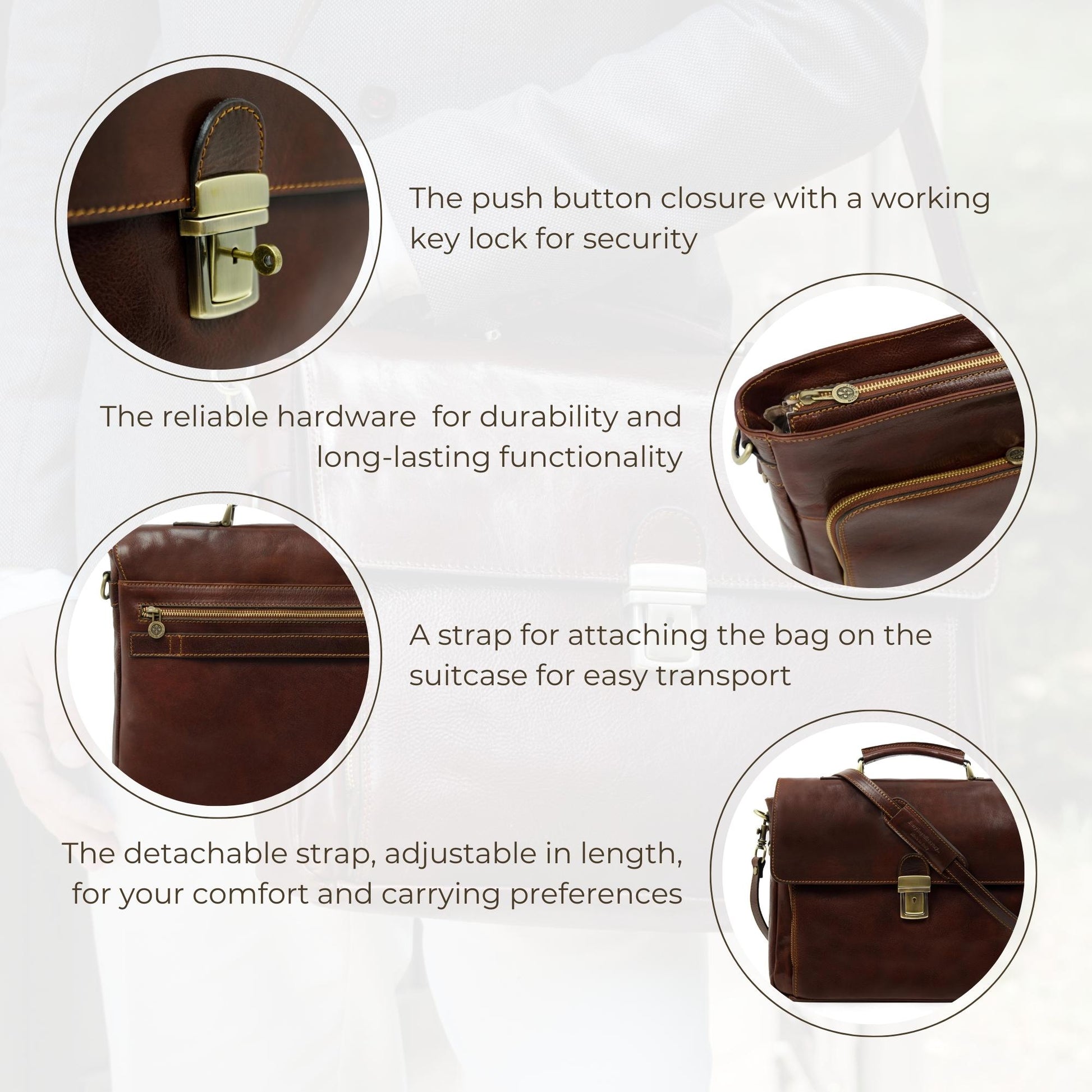 Leather Briefcase Laptop Bag  - In Cold Blood Briefcase Time Resistance   