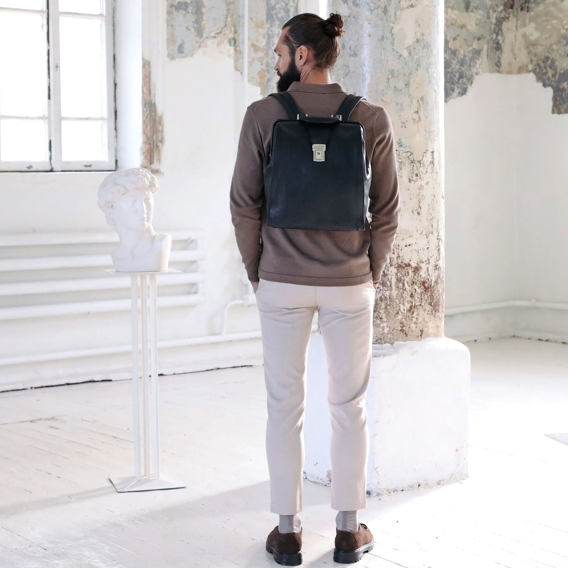 Leather Backpack - A Brief Story of Time Backpack Time Resistance   