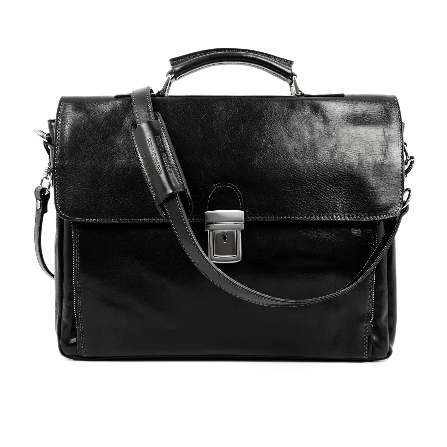 Leather Briefcase Laptop Bag  - In Cold Blood