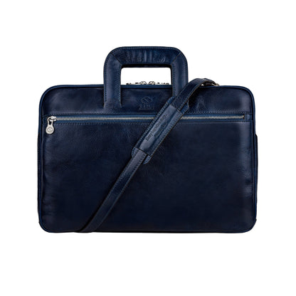 Leather Briefcase Laptop Bag - Brave New World