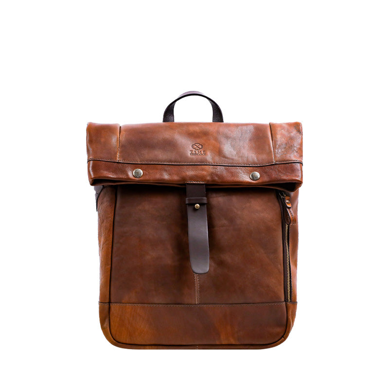 Leather Roll-Top Backpack - The Secret History Backpack Time Resistance   