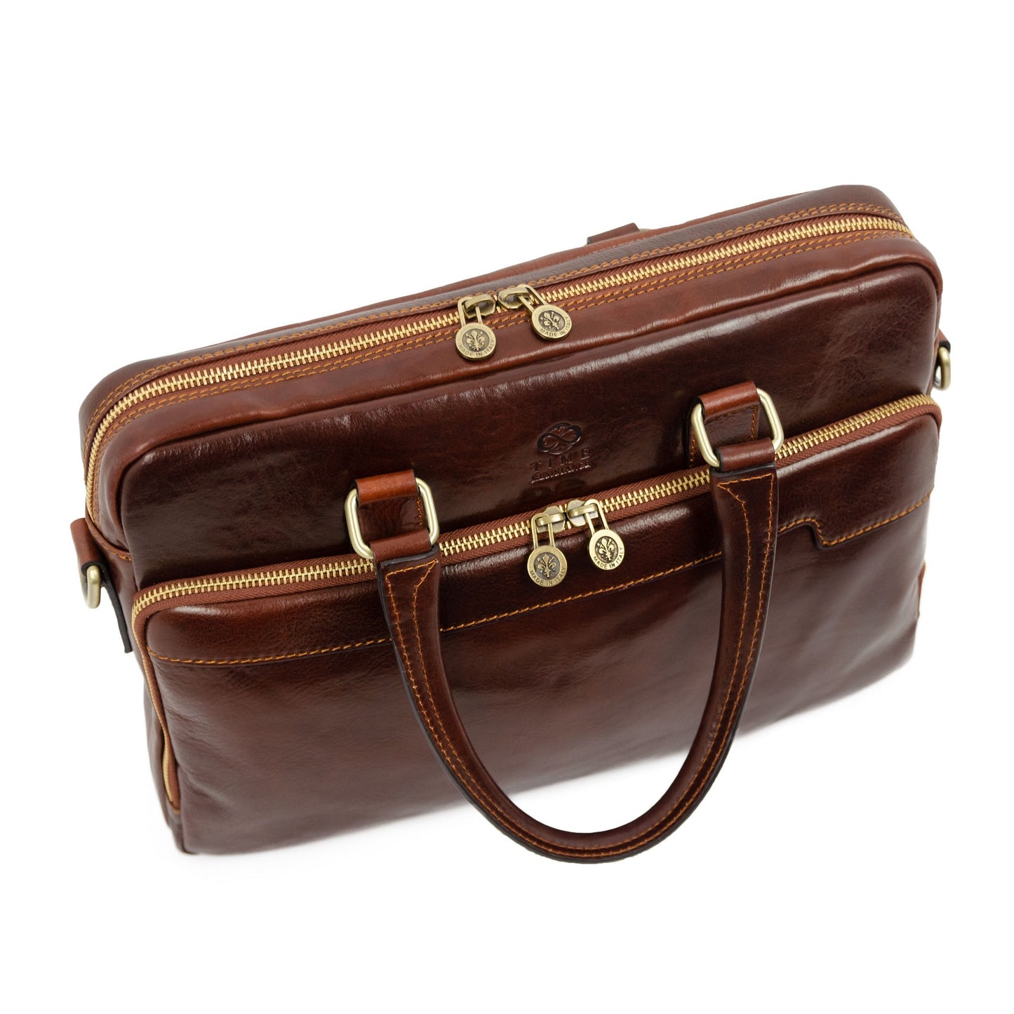 Leather Briefcase Laptop Bag - Orlando Briefcase Time Resistance   