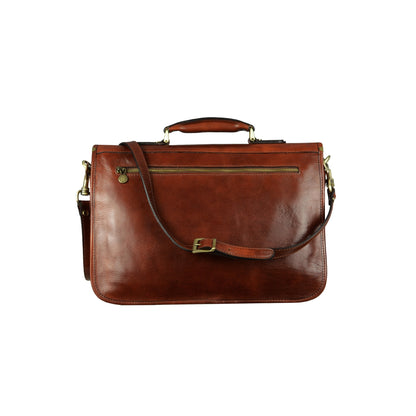 Leather Briefcase Laptop Bag - Illusions