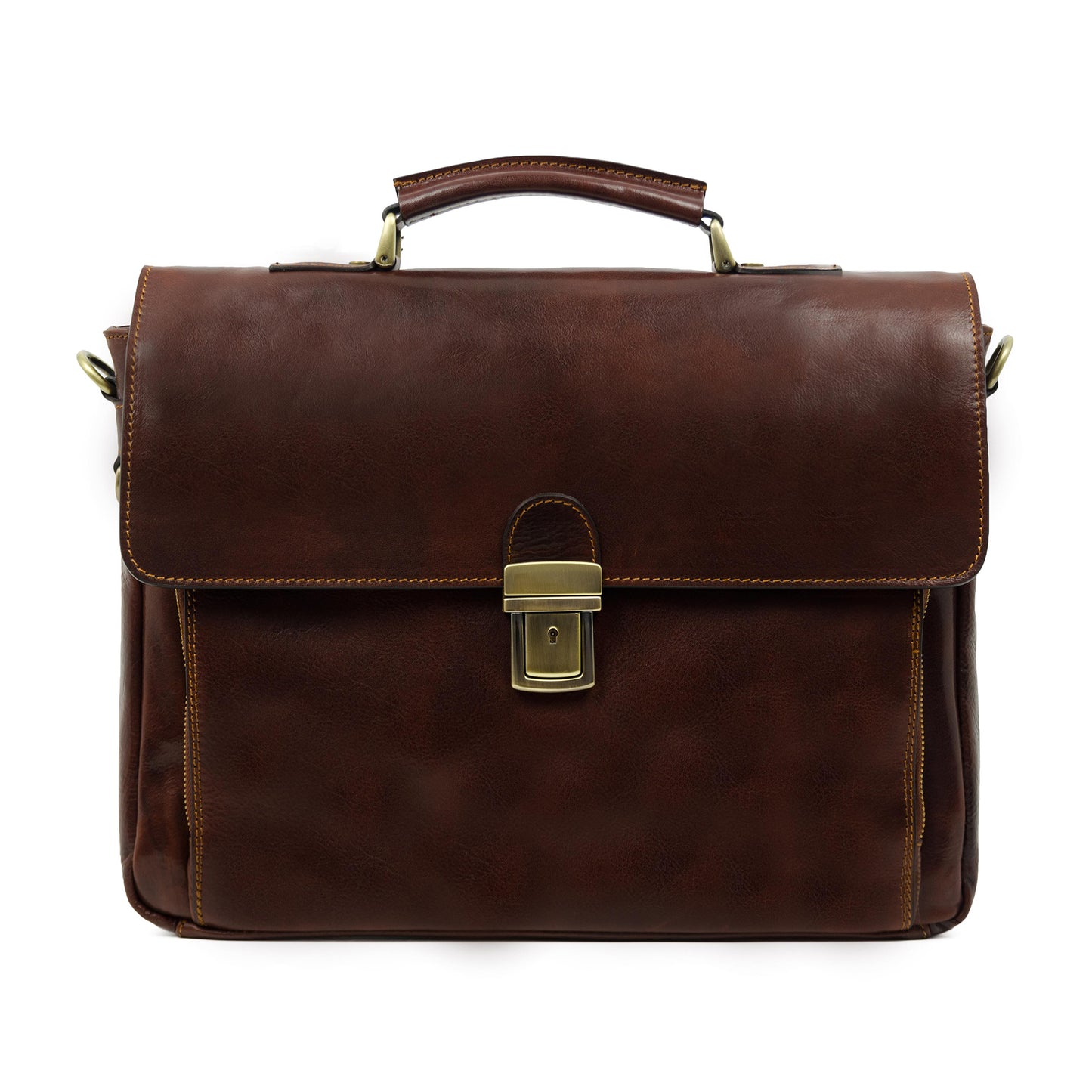 Leather Briefcase Laptop Bag  - In Cold Blood