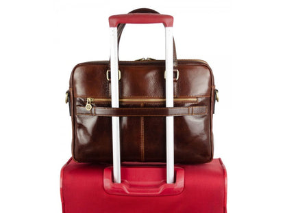 Leather Briefcase Laptop Bag - Orlando Briefcase Time Resistance   