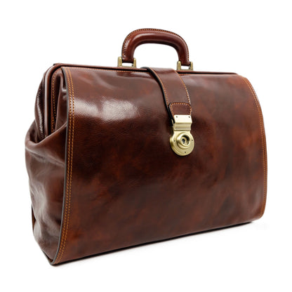 Brown Large Leather Doctor Bag - Mrs Dalloway Doctor Bag Time Resistance   