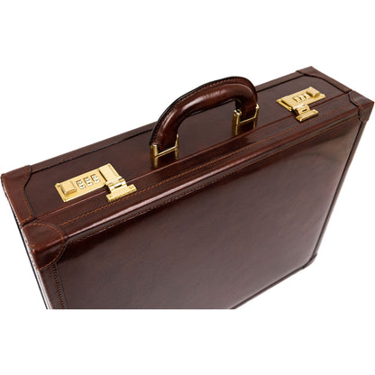Small Leather Attaché Case Briefcase - The House of Mirth