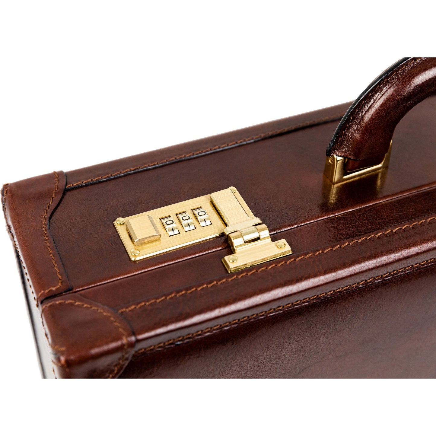 Small Leather Attaché Case Briefcase - The House of Mirth