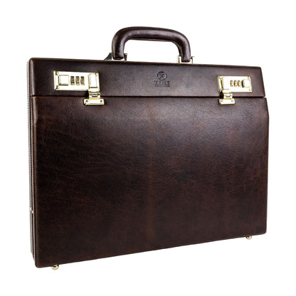 Leather Attaché Case Briefcase - The Golden Bowl Briefcase Time Resistance   
