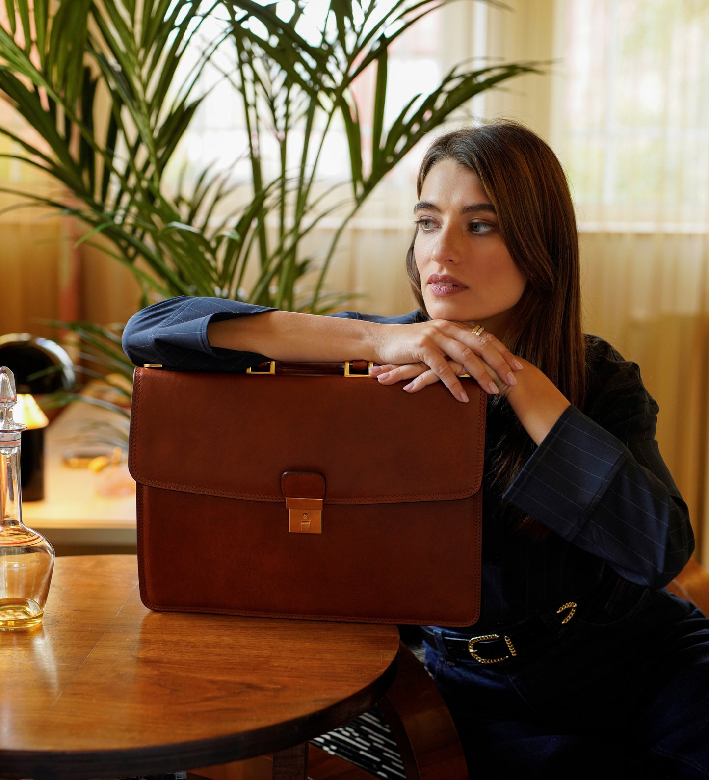 Womens Leather Briefcase - The Sound of the Mountain