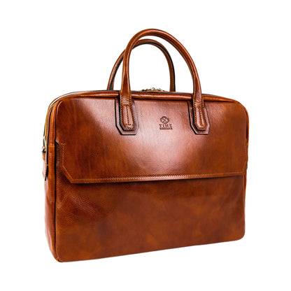 Large Leather Briefcase Laptop Bag - Nostromo