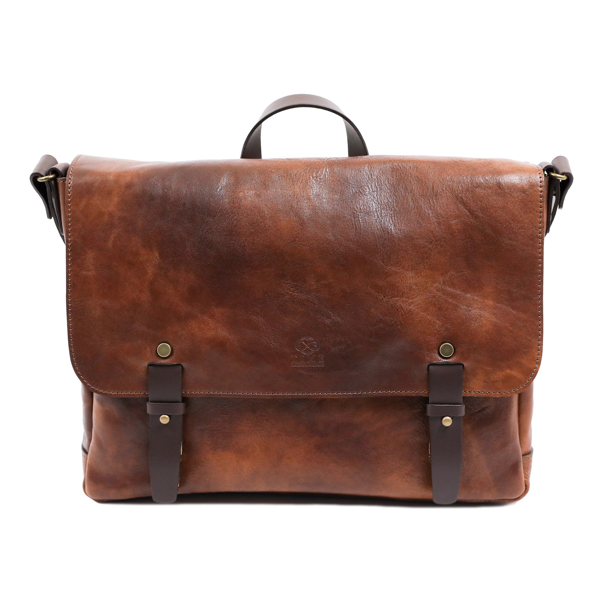 Large Leather Messenger Bag I Capture the Castle Time Resistance