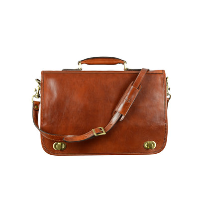 Leather Briefcase Laptop Bag - Illusions