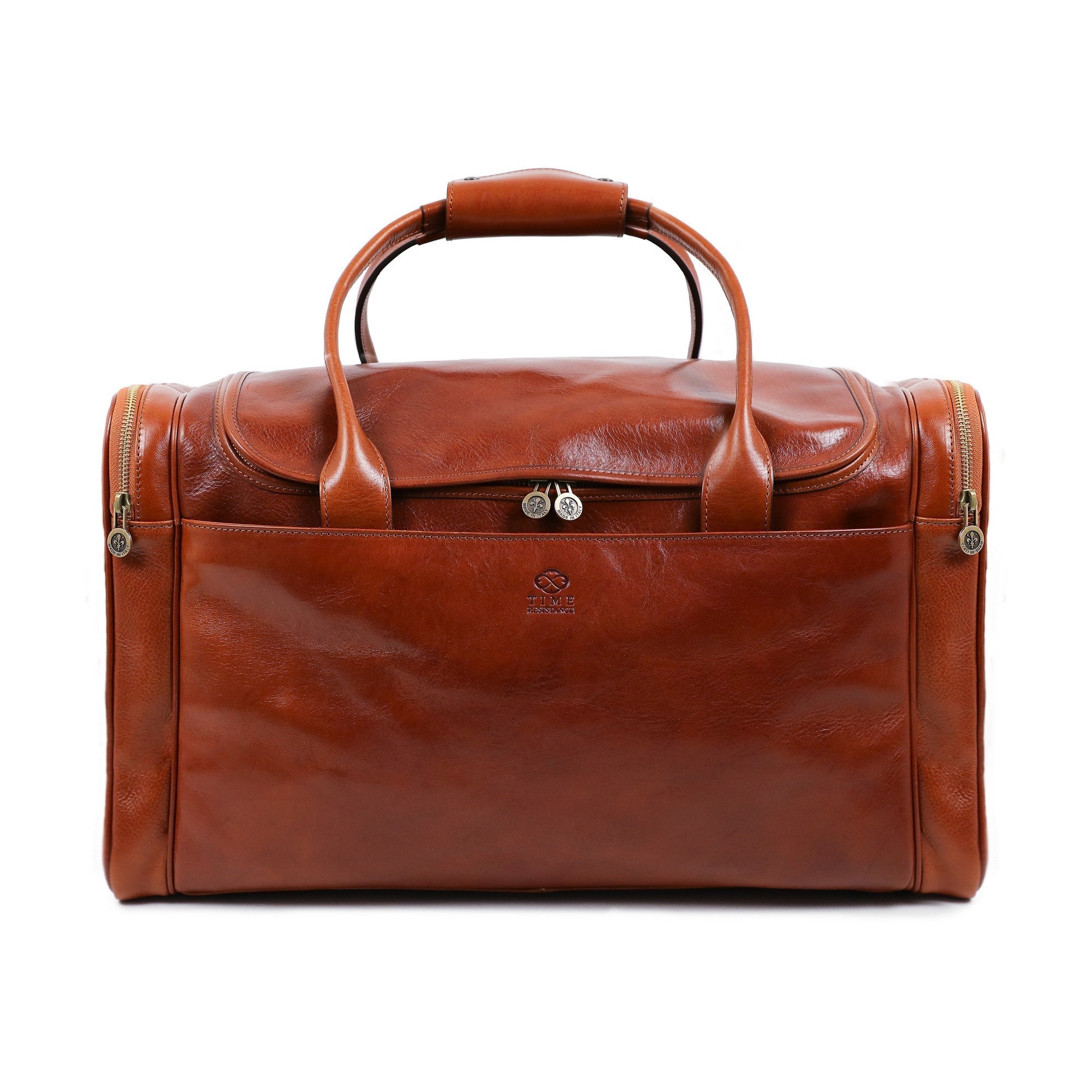 Large Italian Leather Duffel Bag The Hitchhikers Guide to the