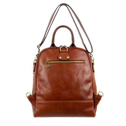 Womens Leather Backpack Convertible Bag - Regeneration