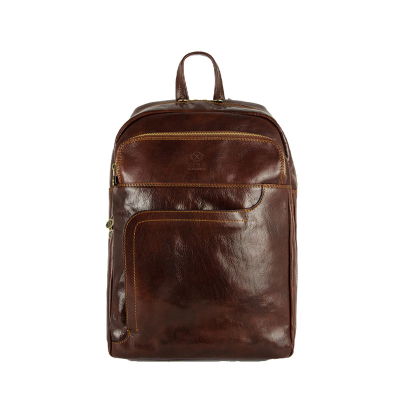Large Leather Backpack - L.A. Confidential Backpack Time Resistance Brown  