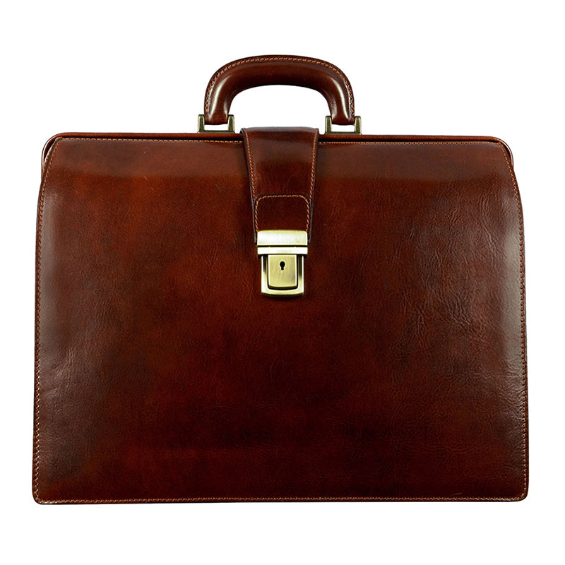 Large Leather Briefcase - The Firm Briefcase Time Resistance   