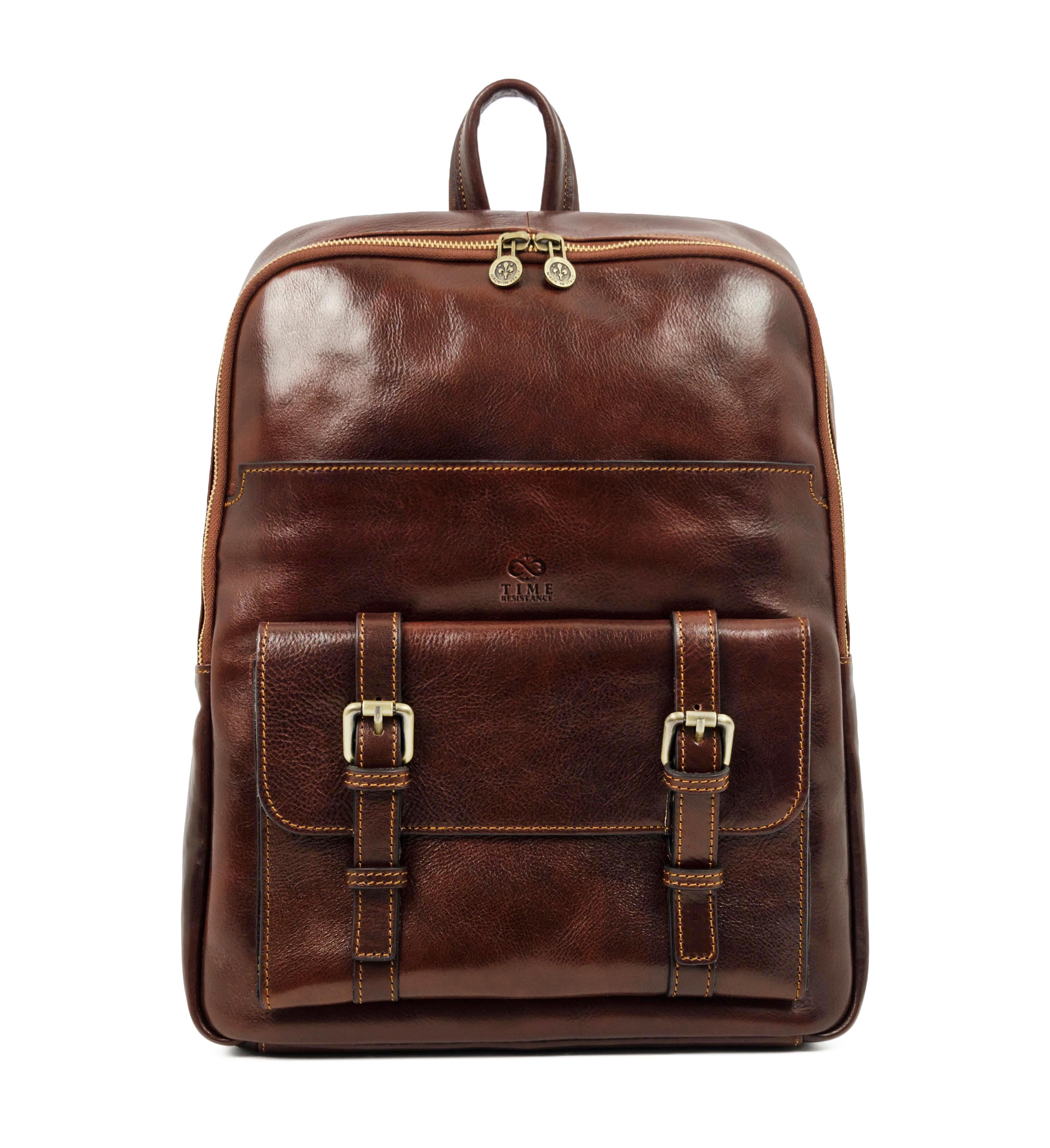 Time resistance shop leather backpack