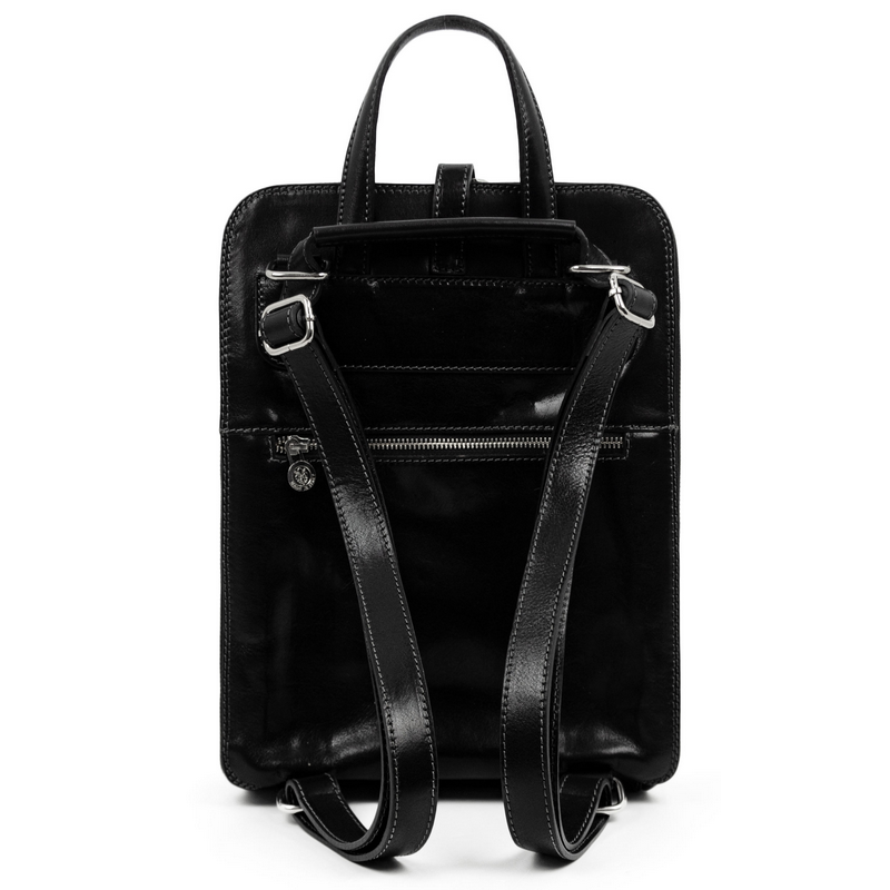 Womens Convertible Leather Backpack Shoulder Bag - Clarissa Backpack Time Resistance   