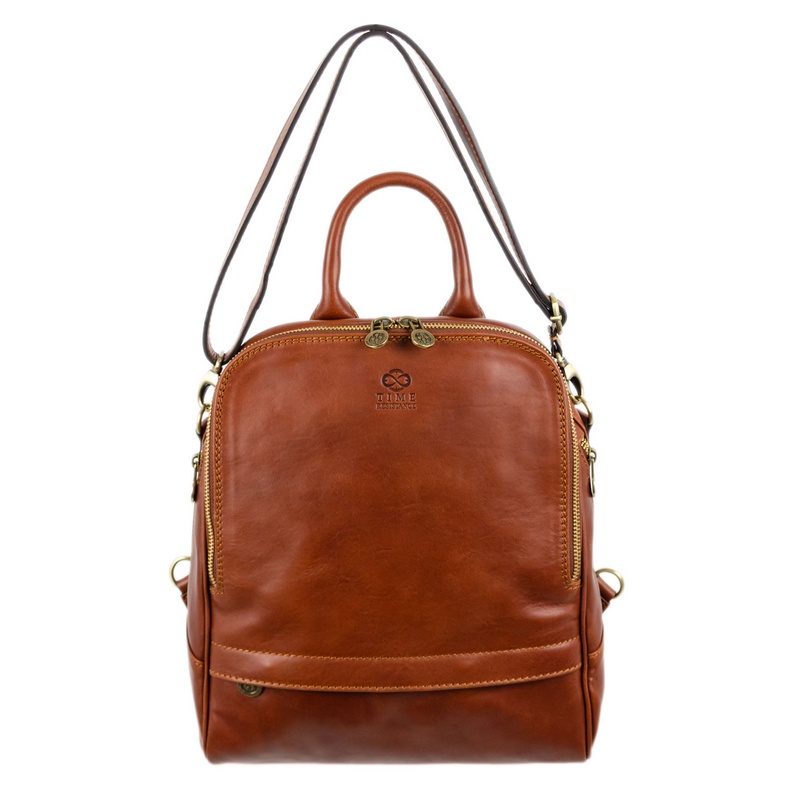 Time resistance leather sales backpack