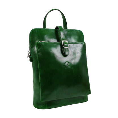 Convertible Leather Backpack Shoulder Bag - Emma