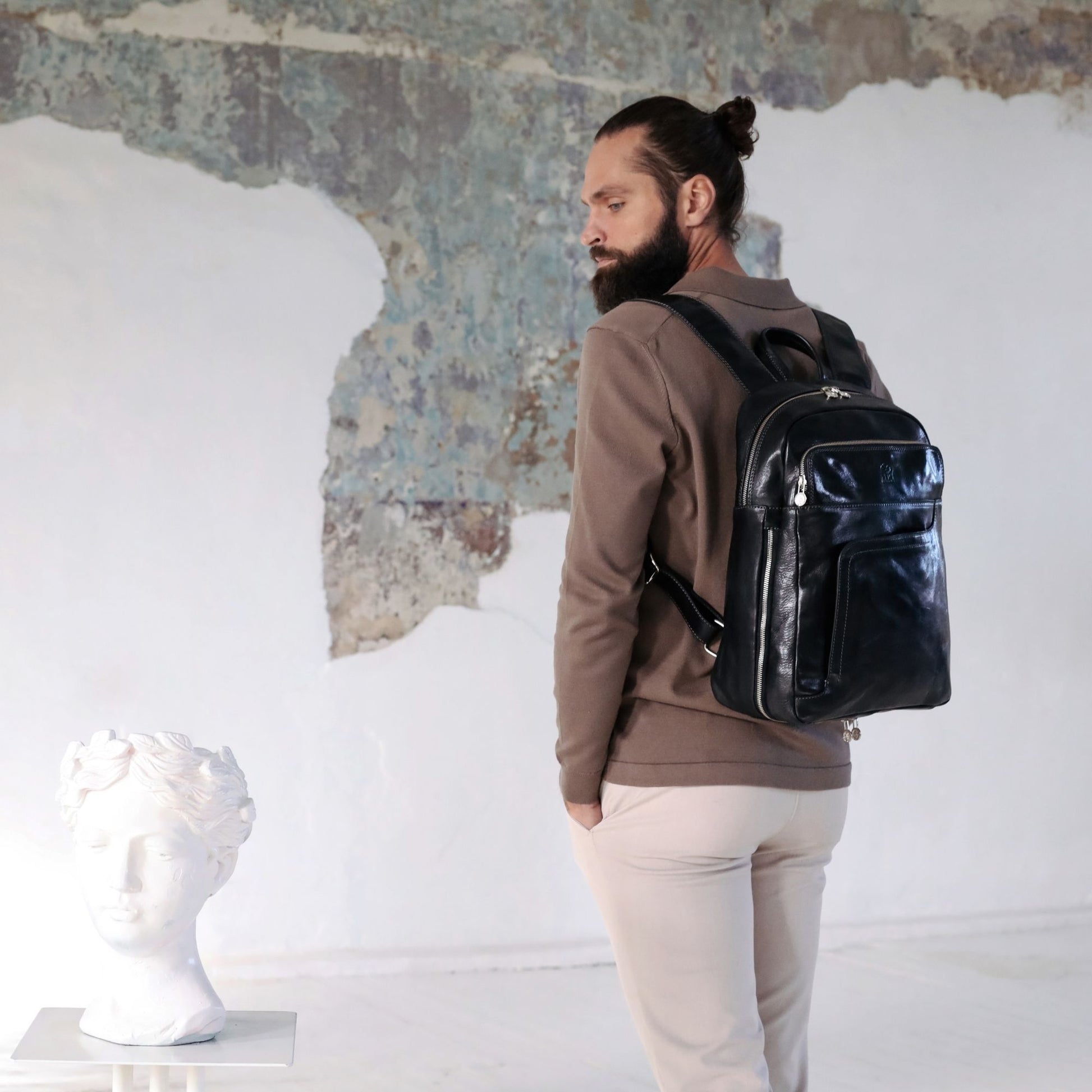 Large Leather Backpack - L.A. Confidential Backpack Time Resistance   