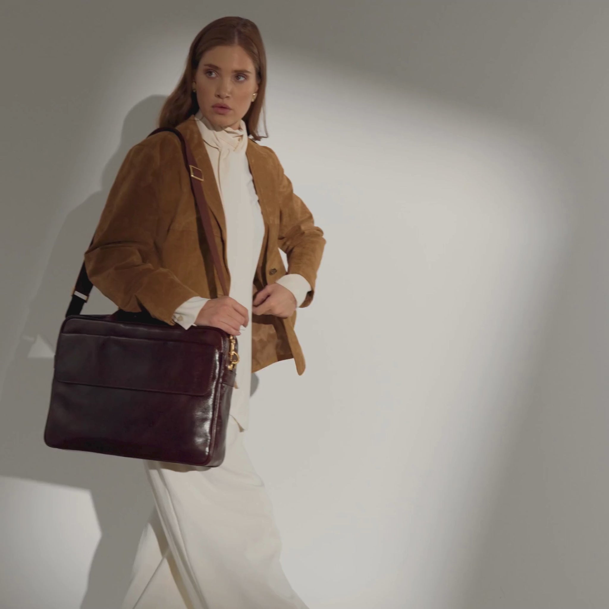 Womens Leather Briefcase Laptop Bag - The Sheltering Sky