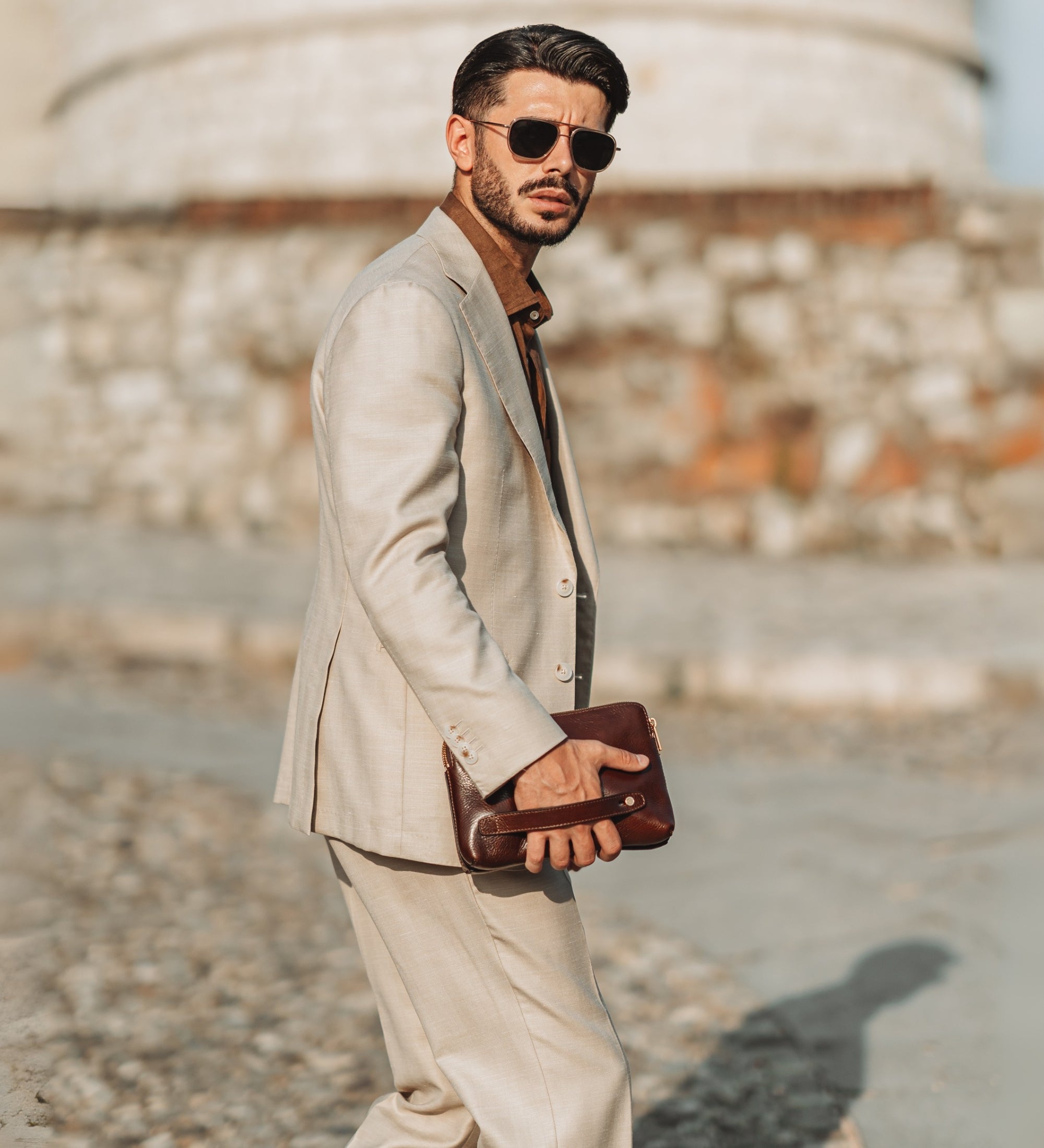 Leather Clutch - Ulysses, Brown Leather Clutch - Ulysses, Brown