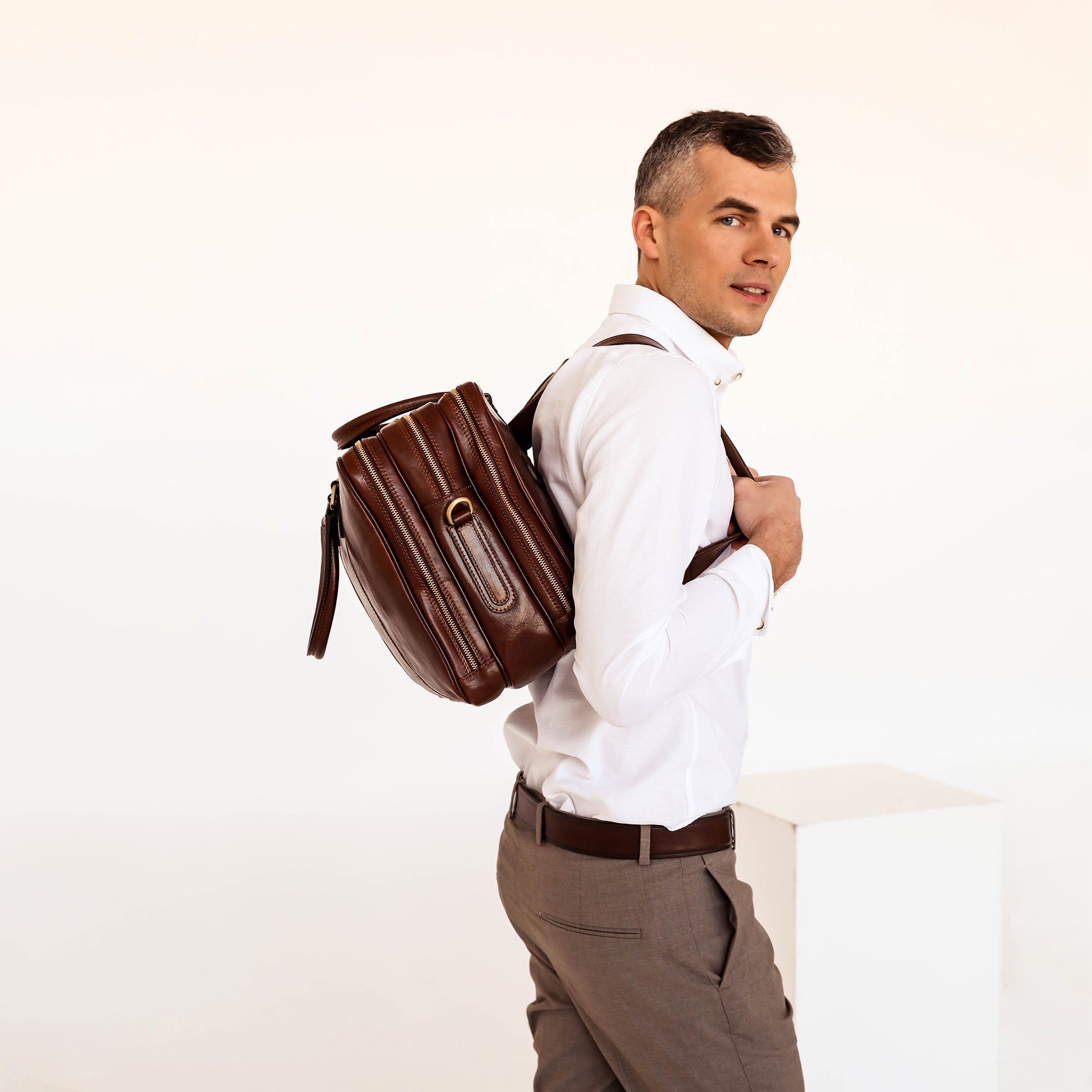 Leather Convertible Briefcase Backpack - A Farewell to Arms Briefcase Time Resistance   