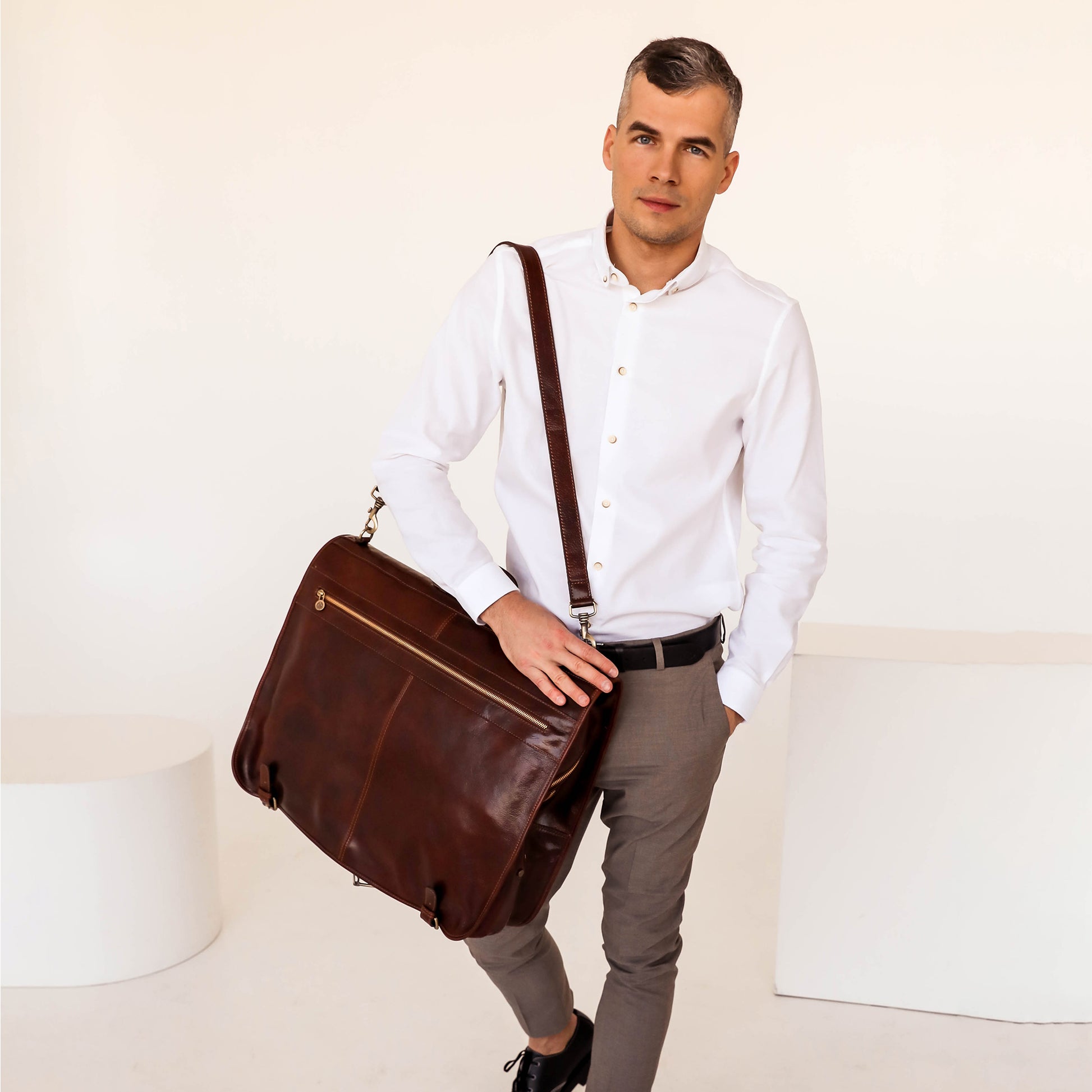 Leather Garment Bag - Great Expectations Duffel Bag Time Resistance   