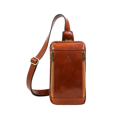 Leather Sling Bag Chest Bag - Kim Accessories Time Resistance   
