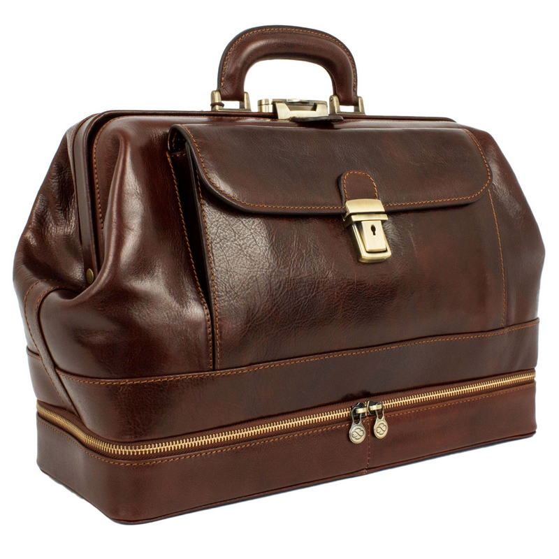 Time Resistance Large Italian Leather Doctor Bag - The Master and Margarita