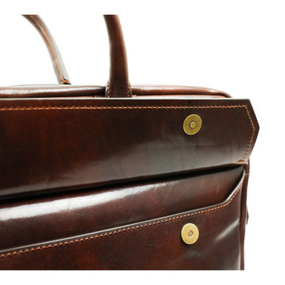 Large Leather Briefcase Laptop Bag - Nostromo Briefcase Time Resistance   
