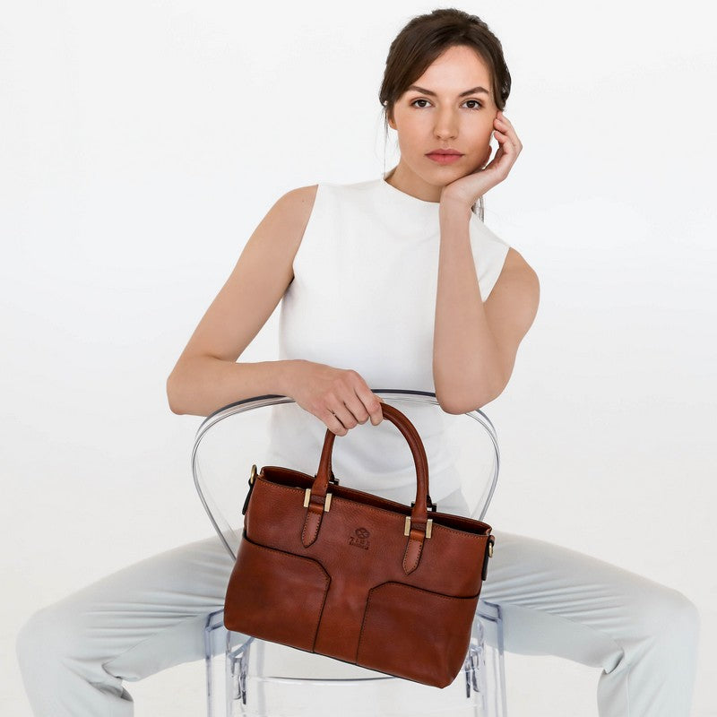 Leather Handbag Shoulder Bag - Camilla