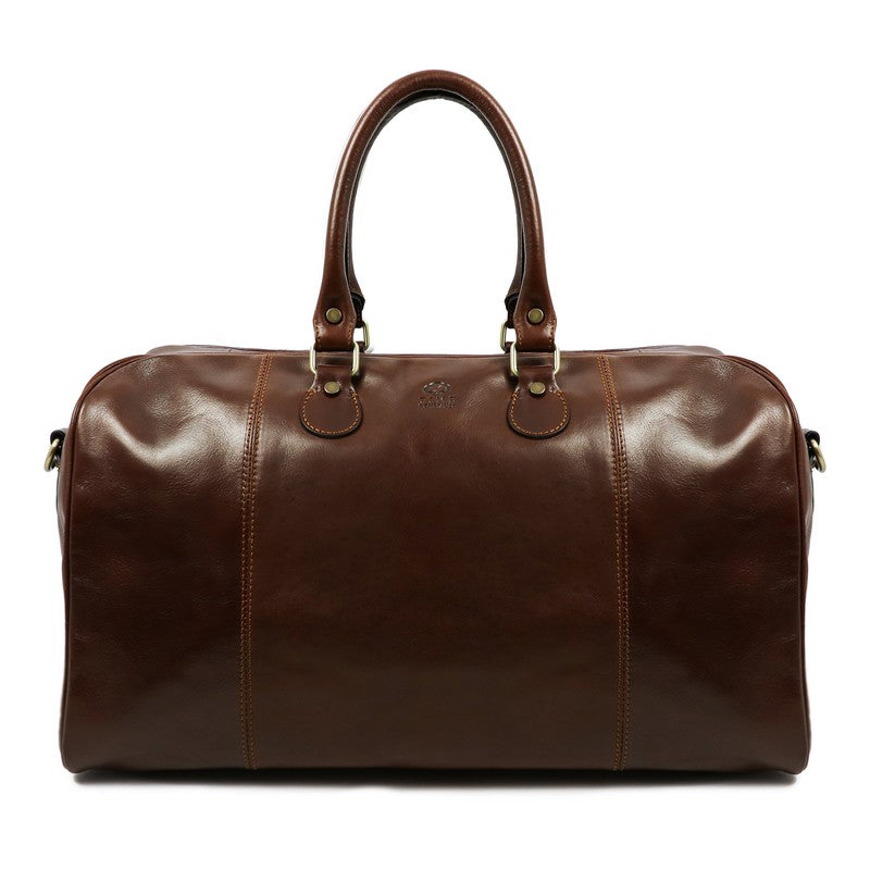 leather duffle bag with shoulder strap
