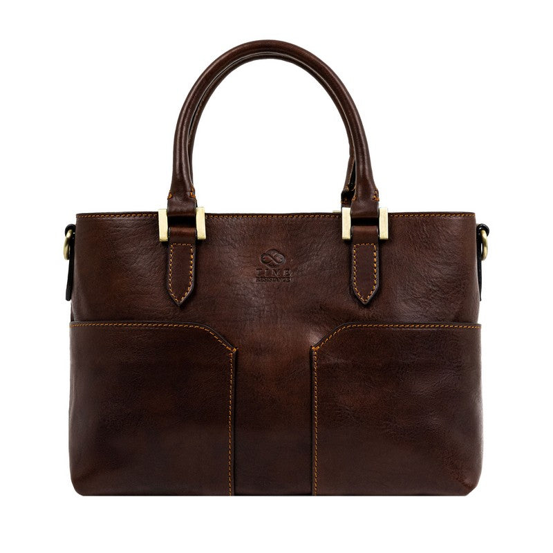 Leather Handbag Shoulder Bag - Camilla  Time Resistance Chocolate Brown Matte  