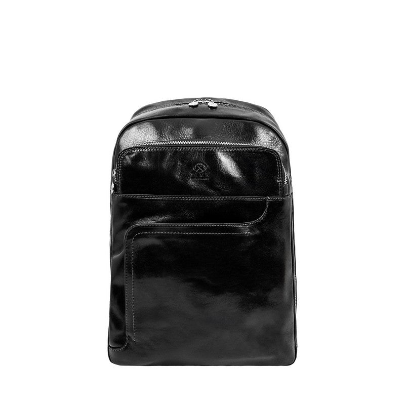 Large Leather Backpack - L.A. Confidential Backpack Time Resistance Black  