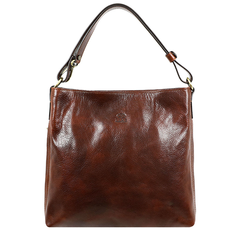 brown leather shoulder bag handbag