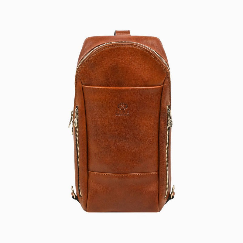 Leather Chest Bag Sling Bag - Murphy Accessories Time Resistance Cognac Brown Matte  