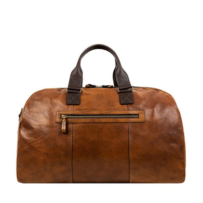 Leather Duffel Bag - The Day of The Locust Duffel Bag Time Resistance Cognac Brown Matte  